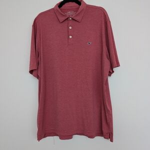 Vineyard Vines On-The-Go Sankaty Polo Red Short Sleeve Performance Shirt Sz XL
